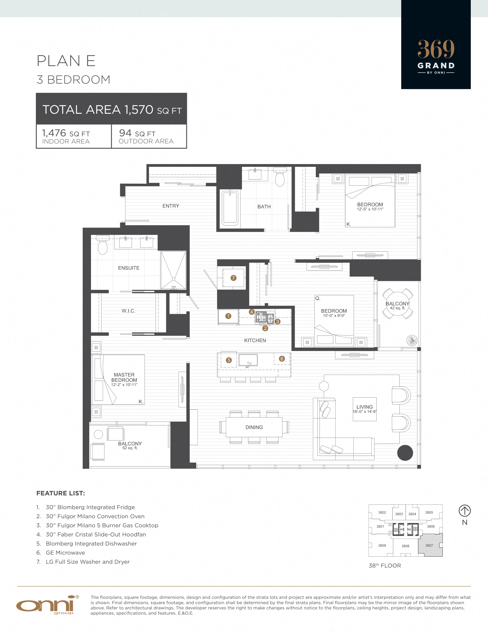 Floor plan for 3 beds, 2 baths, 1476 sqft